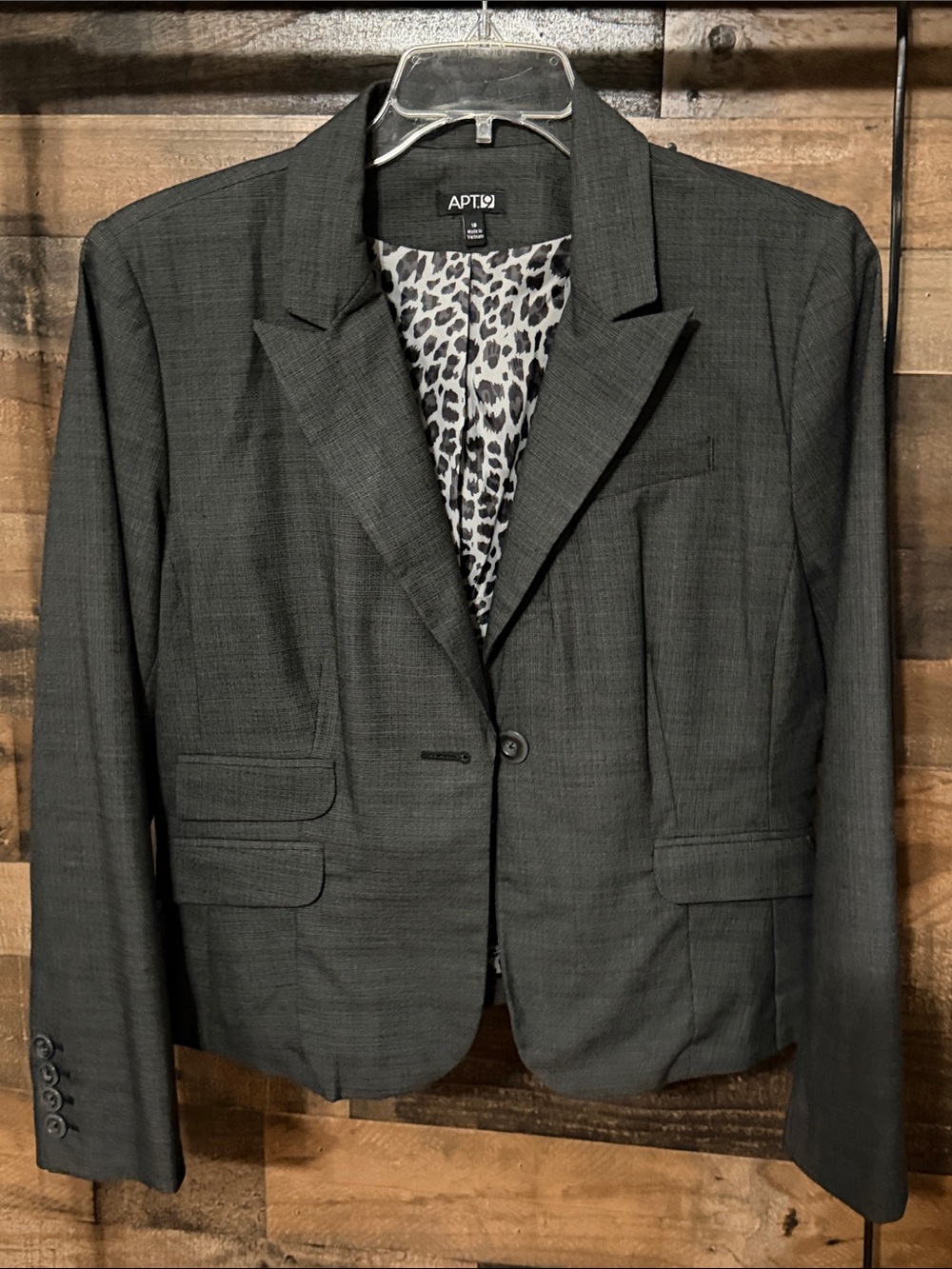Apt. 9 Dark Charcoal Single-Button Women's Blazer